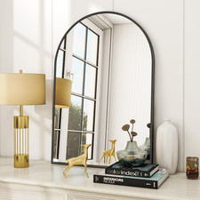 Arched Wall Mirror, 24 X 36 Inch Arch Bathroom Mirror Black Wall Mounted Vanit