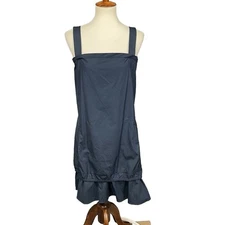 See by Chloe Dress Womens 8 Navy Drop Waist Square Neck Sleeveless 100% Cotton