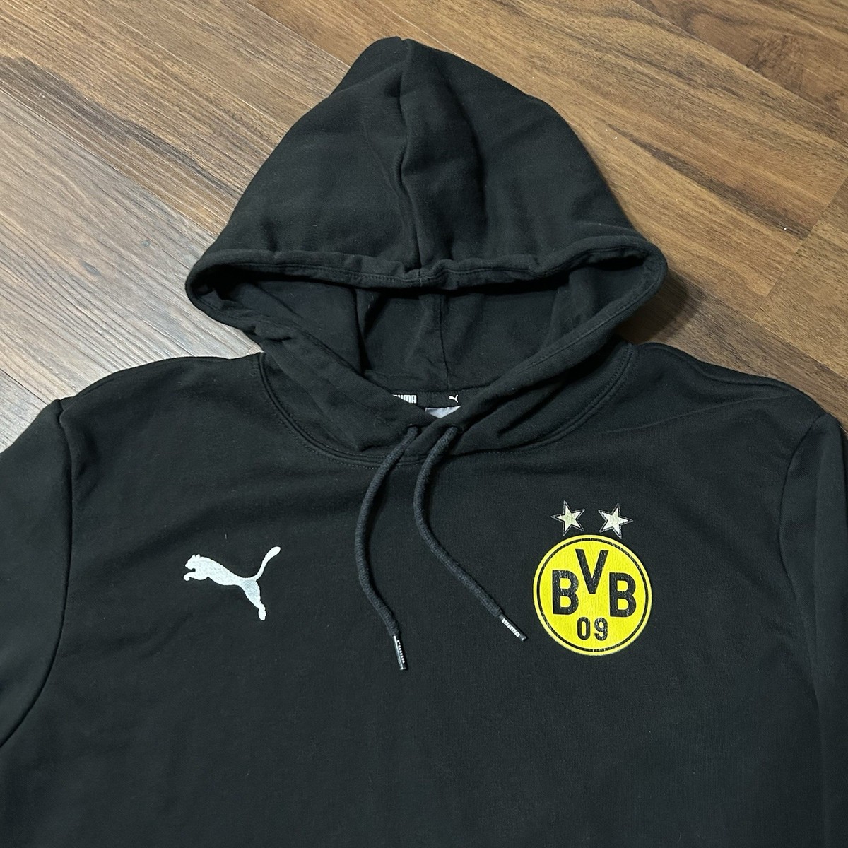 Puma Borussia Dortmund BVB Black Pullover Hoodie Large Germany