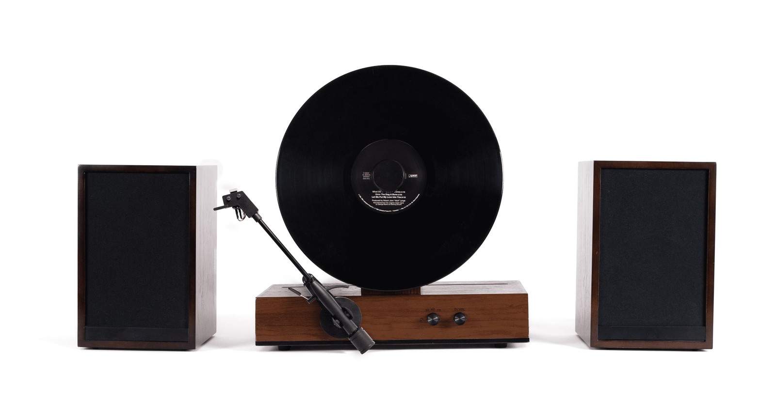Fuse Audio GLD Vertical Vinyl Record Player with Speakers &ndash; Black Trim