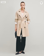 NWT QUINCE WOMEN'S COMFORT STRETCH TRENCH COAT SIZE SMALL LIGHT KHAKI MSRP $100