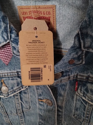 Levis Original Trucker Denim Jean Jacket Blue Womens Size Medium NWT - Picture 4 of 6