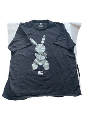 Uniqlo, Men Short Sleeve Jeff Koons Black Balloon Animal Graphic Shirt, XL