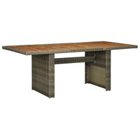 Gartentisch Braun Poly Rattan Und Akazie Massivholz