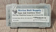 Type 316 Stainless Steel PHIL PAN MACHINE Screw Assortment Kit NEW/DAMAGED BOX 