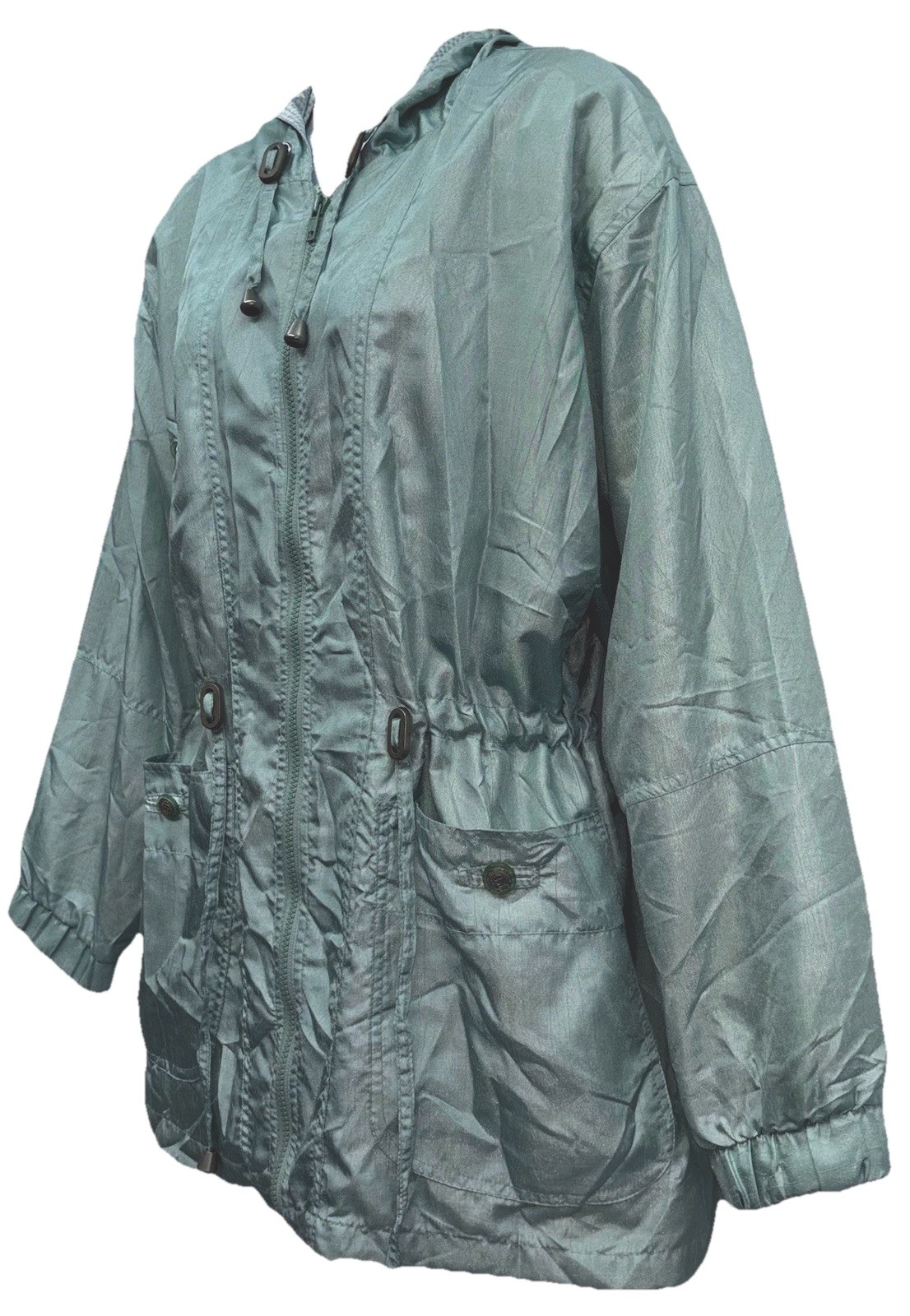 VTG 90's Basic Editions Size M Full Zip Drawstrin… - image 6