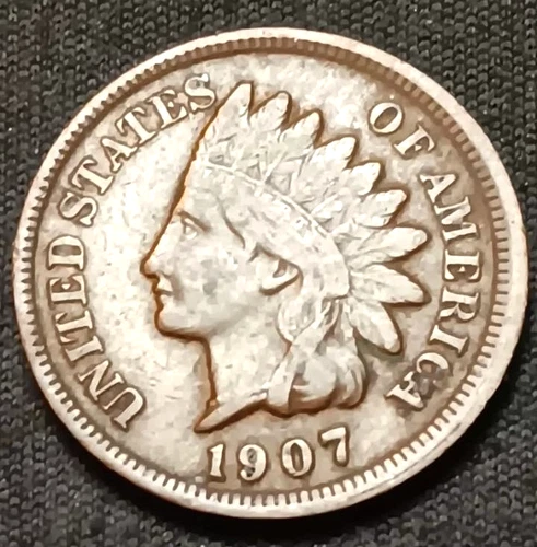 1907,Native American Indian Head Penny FULL DATE OLD COIN EYE APPEAL
