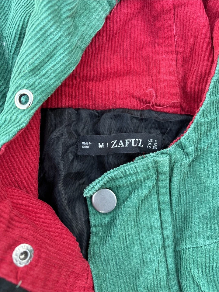 Chaqueta de pana vintage Duality para hombre talla M bloques de colores años 90 ropa de calle bombardero Foto 4 de 4