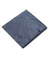 Ryan Seacrest Mens Silk Paisley Pocket Square, navy, One Size