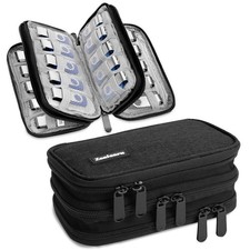 USB Flash Drive Case with Labels, Gifts for Men, USBs 30 Slots, Black