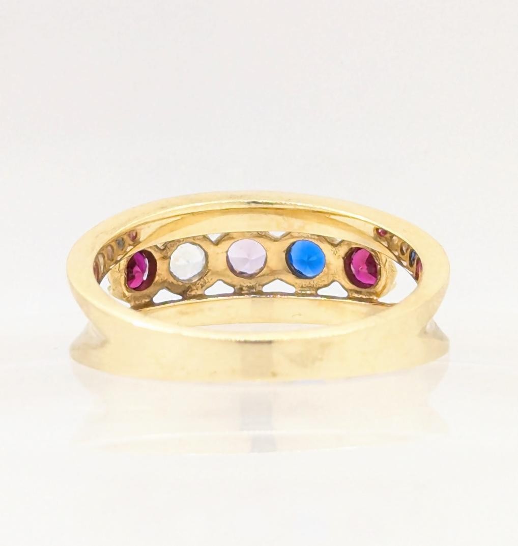 10K Solid Yellow Gold 3.9g Ruby Topaz Garnet Gems… - image 7