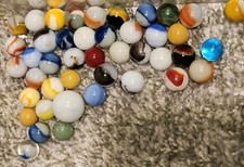 Lot Of Marbles 43 Some With Swirls, Solid Color, UV Reactive And More