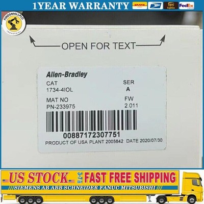 New Factory Sealed AB 1734-4IOL Interface IO Link Distributed I/O US Free Tax