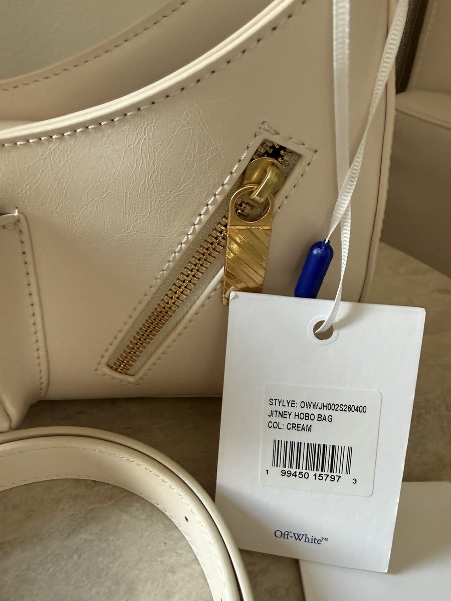Authentic Off-White Jitney Hobo Cream Gold Hardware Detachable