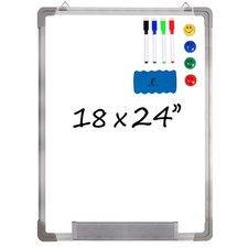 Dry Erase Whiteboard Set 18x24 in with Markers, Eraser and Magnets