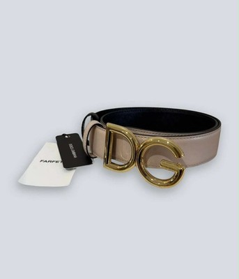 Dolce & Gabbana Black/Light Pink Reversible Belt NEW 80cm 