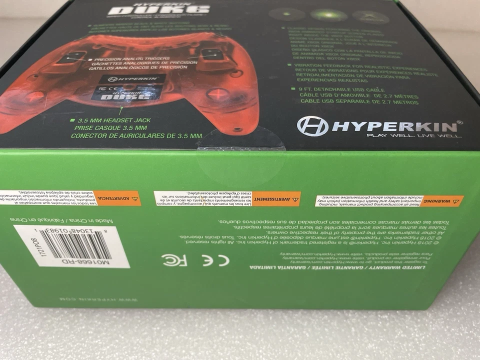 Hyperkin Duke Wired Controller for Xbox One & Win 10, Transparent Red - NEW - Image 4 of 4