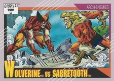 1991 Marvel Universe #93 Wolverine vs Sabretooth