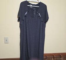 Frida Dress Womens One Size Gray Nursing Labor Snap Button Back Front Maternity