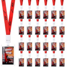 Rock Star Party VIP Lanyards Backstage Pass Badge Birthday Decor 25 PCS