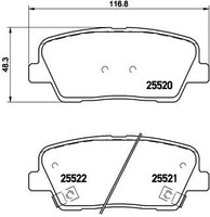 Hinterachse Brembo P 30 063 Bremsbelagsatz, Scheibenbremse FüR Genesis,Hyundai,H