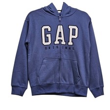 Gap Full Zip Hoodie Kids XL 14/16 Blue Fleece Logo Casual Sporty Sweatshirt