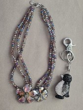 ButlerandWilson Necklace Flowers And Keyring Pinguin Crystals Rhinestones Luxury