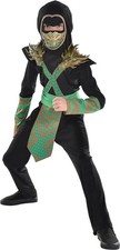 Dragon Ninja Warrior Black Suit Yourself Fancy Dress Up Halloween Child Costume