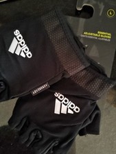 Adidas Essential Adjustable Workout Gloves Black Size Large NEW