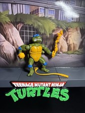 Vintage 1990 TMNT Sword Slicin' Leonardo Complete Figure Ninja Turtles Works