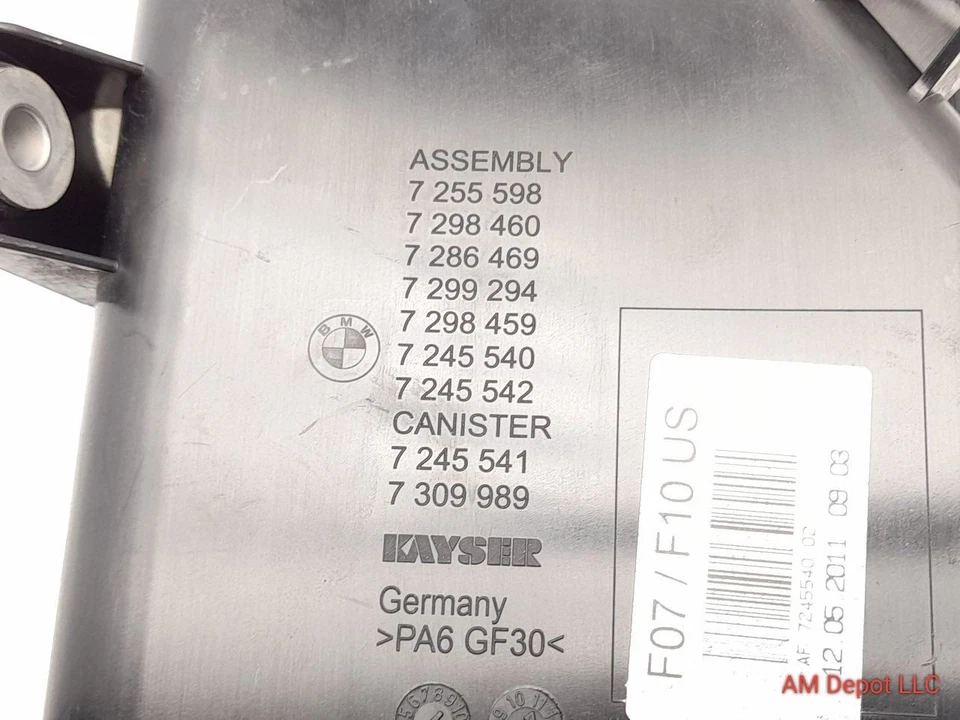 2011 BMW 535i 528i 550i F10 Fuel Vapor Canister Activated Charcoal Filter - Image 2 of 4