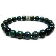 Bloodstone 8mm Round Crystal Bead Bracelet with Description Card