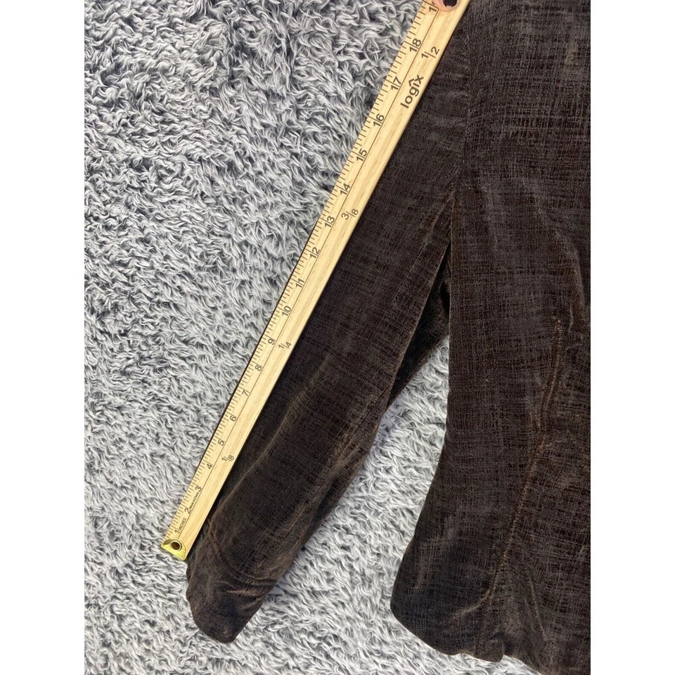 Blazer Emporio Armani Terciopelo Marrón Mezcla Seda Chaqueta Elegante Para Mujer Talla XS Lujo Foto 4 de 4