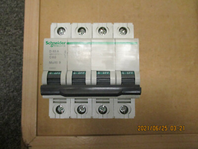 NEW OTHER SCHNEIDER 24694 MULTI9, C60-4P-63A, MINI CIRCUIT BREAKER. 