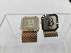 Mesh Gold Tone Bullet Back Monogram Vintage Letter B Initial Mens Wrap Cufflinks