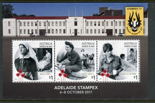 2017 Women in War MUH Mini Sheet - Adelaide STAMPEX Overprint - 第 1/1 張圖片