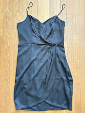 NEW! Banana Republic Black Silky Sweetheart Neckline Shirred Sexy Dress 16 $120