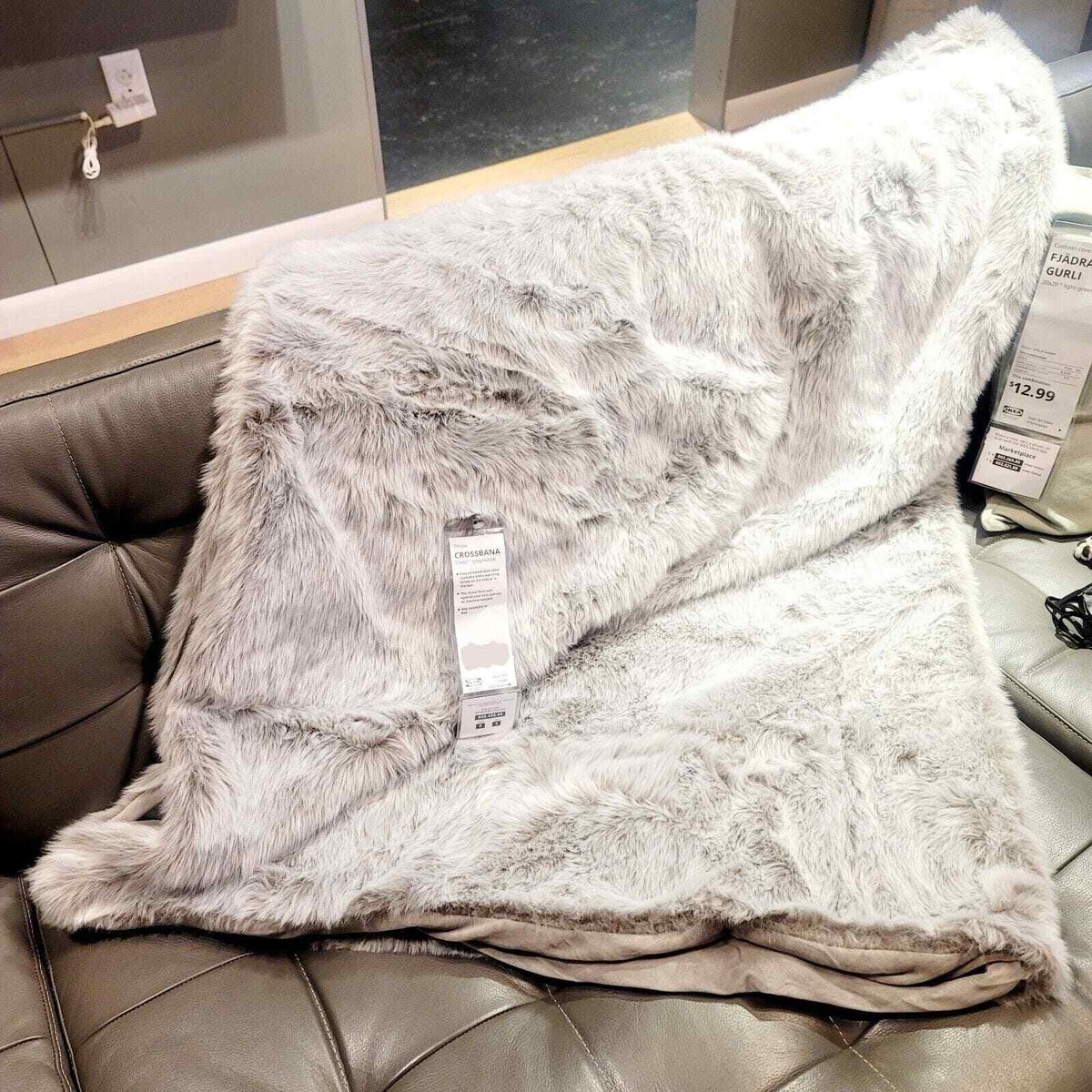 Blanket Beads Sofa Ikea IKEA CROSSBANA Throw Gray/white 51x67