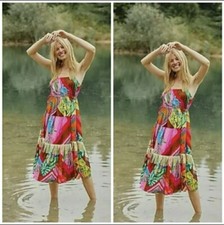 New Anthropologie x Farm Rio Palila Fringed Midi Dress Size M