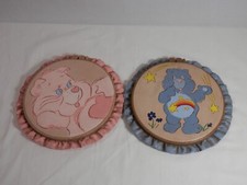 Vintage Care Bear Round Plaster Wall Hangings Plaques 1984
