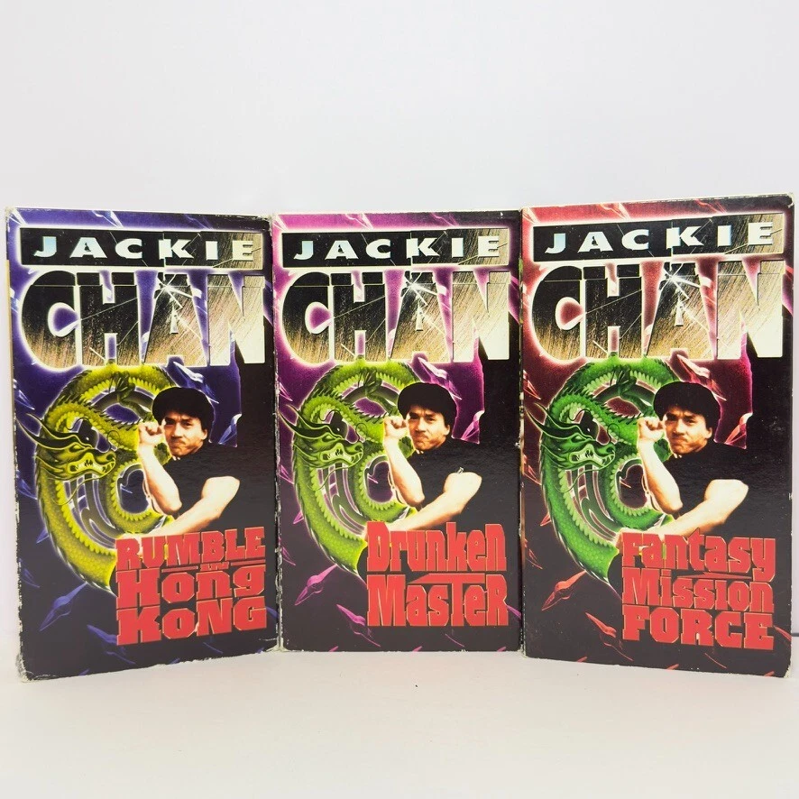 Jackie Chan 3 of 4 Box Set Kung Fu Movies VHS NR Drunken Master Rumble Hong Kong - Image 2 of 4