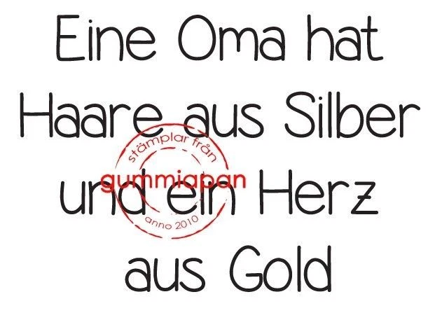 Gummiapan Gummistempel 16030105 - Oma Haare aus Silber und ein Herz aus Gold