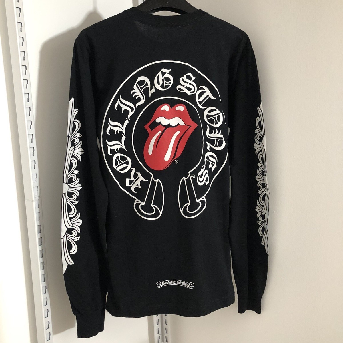 Chrome Hearts Rolling Stone ロングスリーブ Tシャツ Chrome Hearts Rolling Stones Long Sleeve Pocket Tee Shirt Black