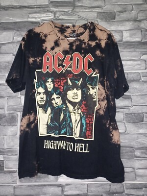 AC DC Highway To Hell Tie Dye T-shirt Size L