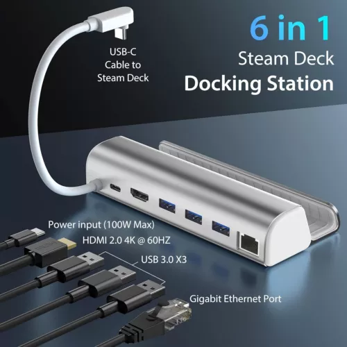 For Valve Steam Deck/OLED 6-in-1 Docking Station Charging Game And HDMI TV Mode