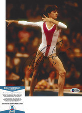 GYMNAST NADIA COMANECI SIGNED OLYMPIC GOLD MEDAL SIGNED 8X10 PHOTO 3 BECKETT COA