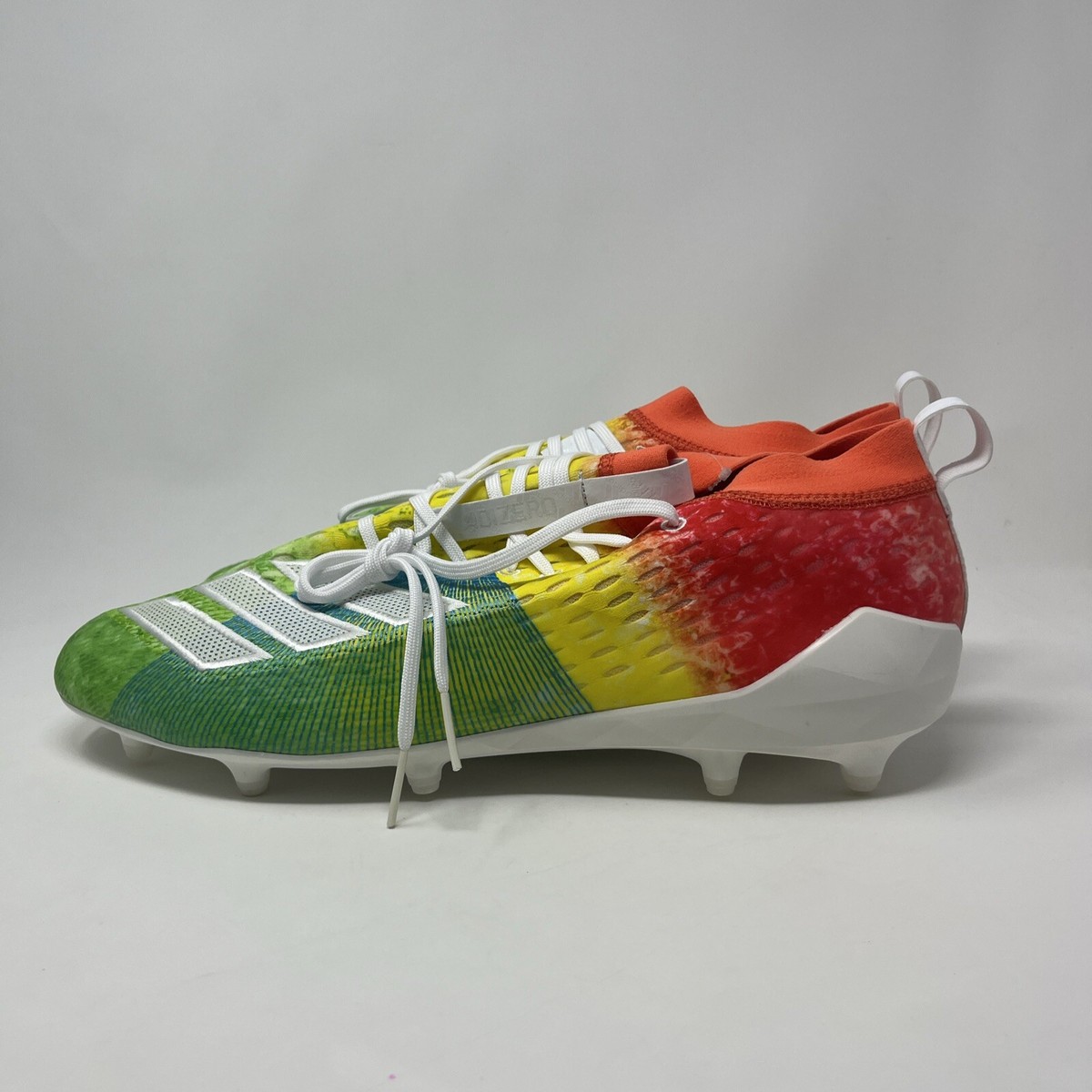 NEW Adidas Adizero 8.0 Low Football Cleats Rainbow F35077- Men Sz 15 Adidas Adizero 8.0 Low Lightweight Football Cleats Rainbow  main image 2