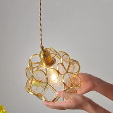 Image of Petal Pendant Light Flower Chandelier Ceiling Clear Mediterranean