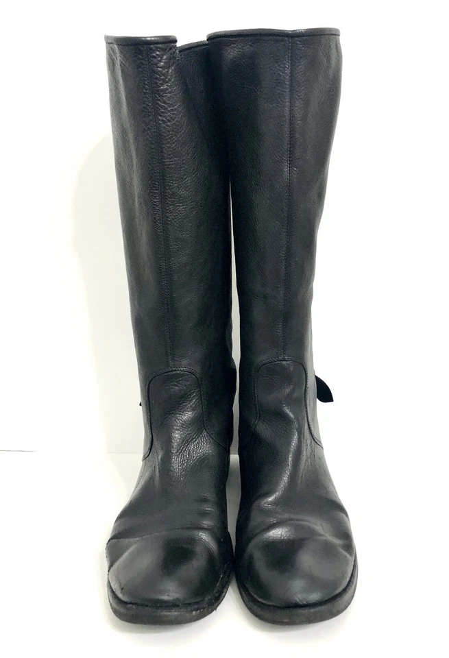 Botas de montar Roberto Del Carlo NEGRAS de cuero con hebillas y cremallera trasera tacón bajo para mujer 8 Foto 4 de 4