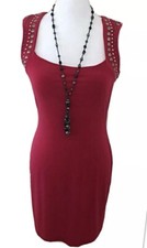 Rock & Republic Women’s Pink Sexy Pullover Studded Form Fitting Summer Dress S